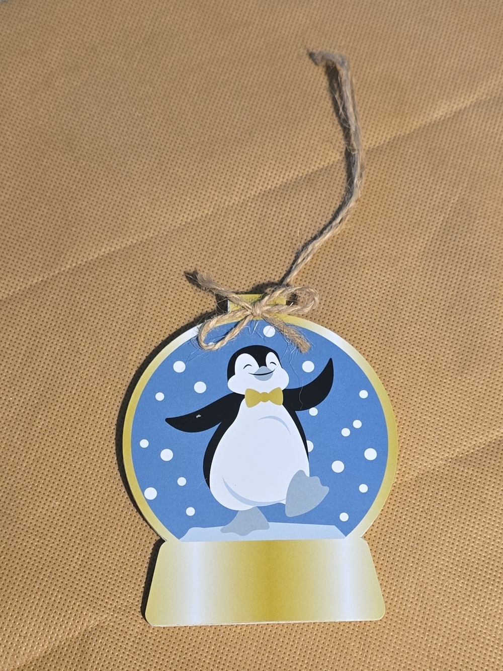 Oriental Trading Winter Animals Penguin Snow Globe Wood Ornaments 12 pc 4 1/4"
